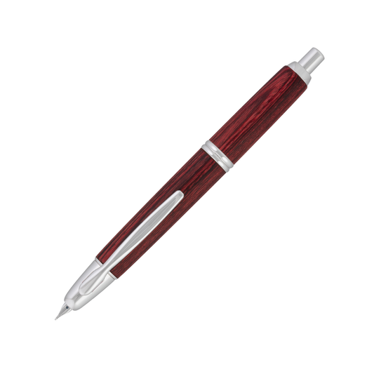 Pilot Vanishing Point Birchwood Fountain Pen - Red