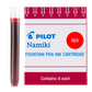 Pilot Namiki Fountain Pen Ink Cartridges - Red