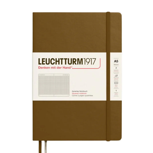 Leuchtturm1917 A5 Medium Hardcover Squared Notebook - Spice Brown