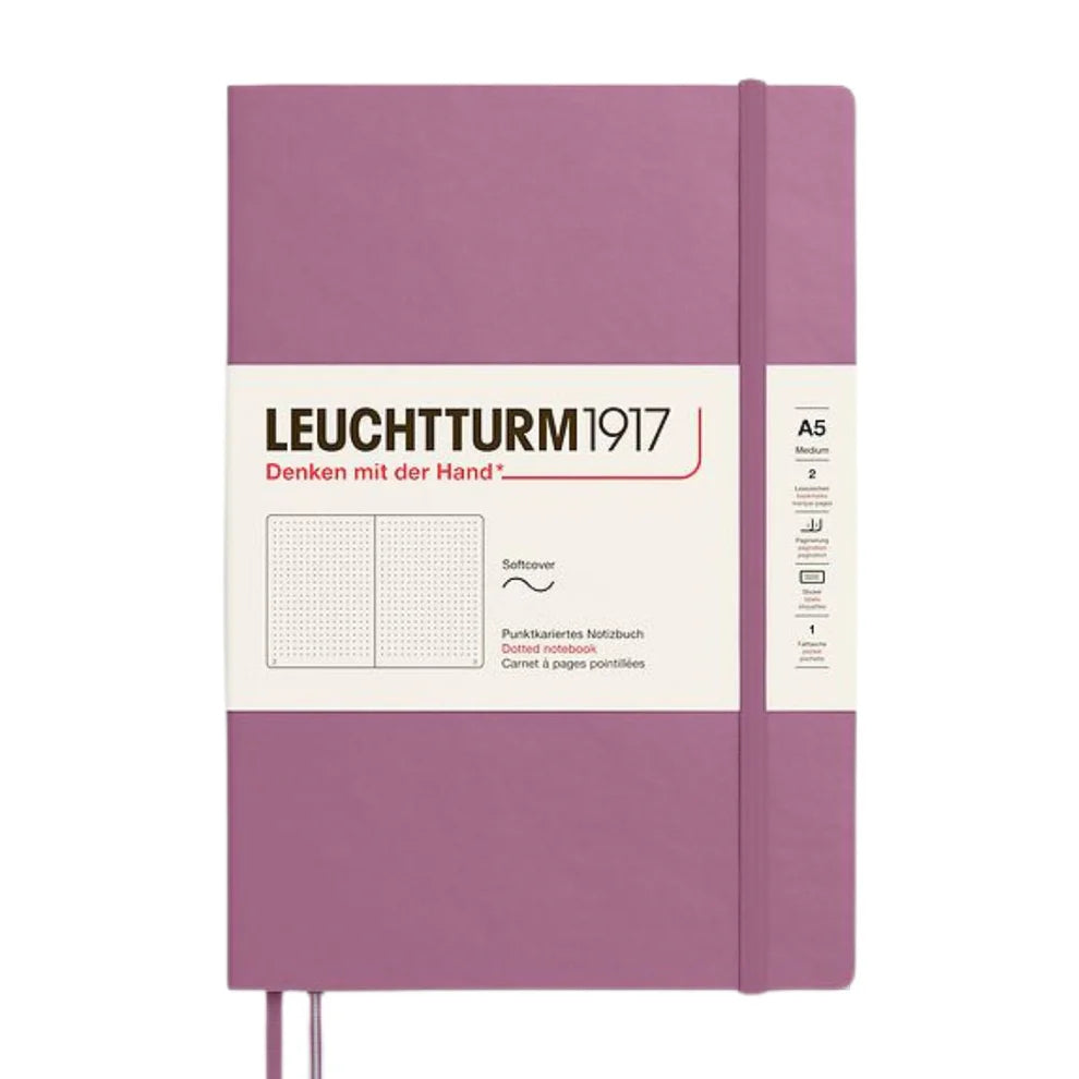 Leuchtturm1917 A5 Medium Softcover Dotted Notebook - Dusty Rose ...