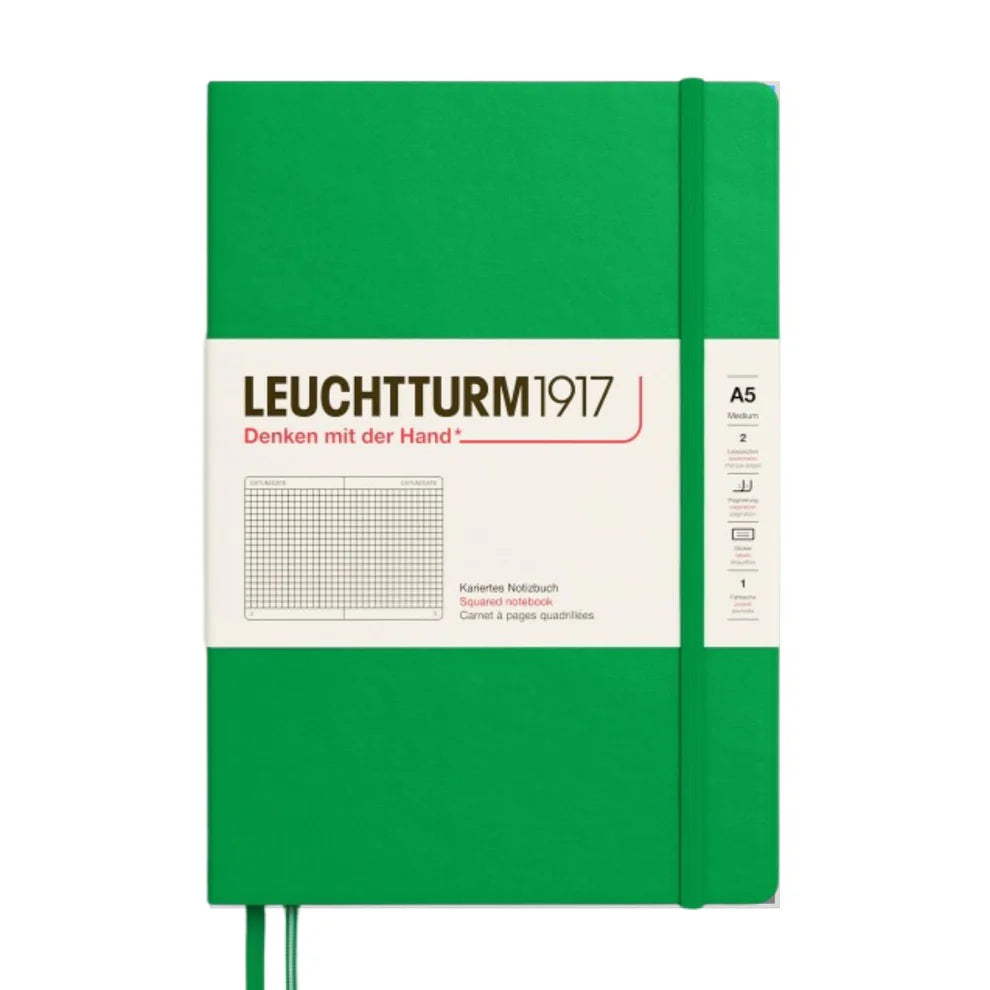 Leuchtturm1917 A5 Medium Hardcover Squared Notebook - Spring Leaf