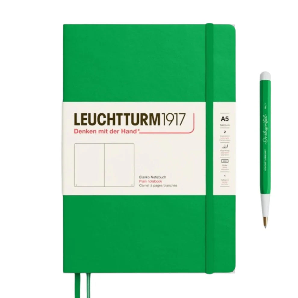 Leuchtturm1917 A5 Medium Hardcover Plain Notebook - Spring Leaf