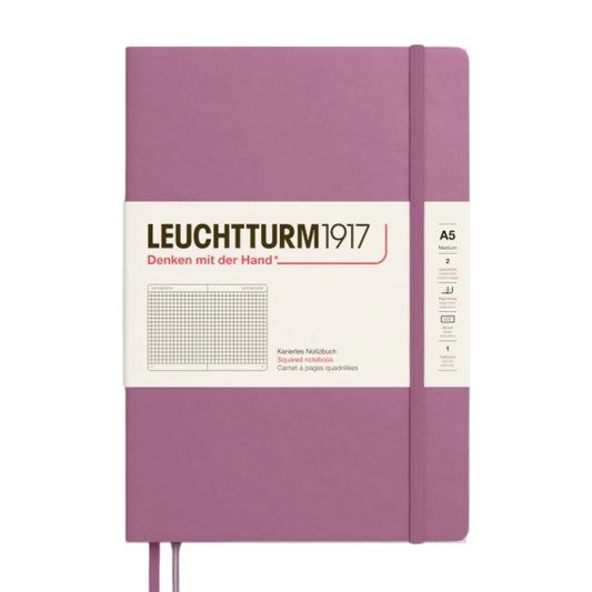Leuchtturm1917 A5 Medium Hardcover Squared Notebook - Dusty Rose