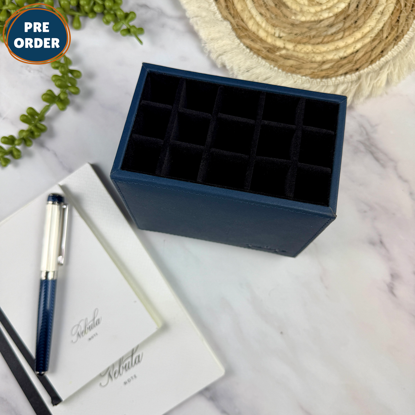 Girologio 15-Slot Leather Pen Suite - Royal Cobalt