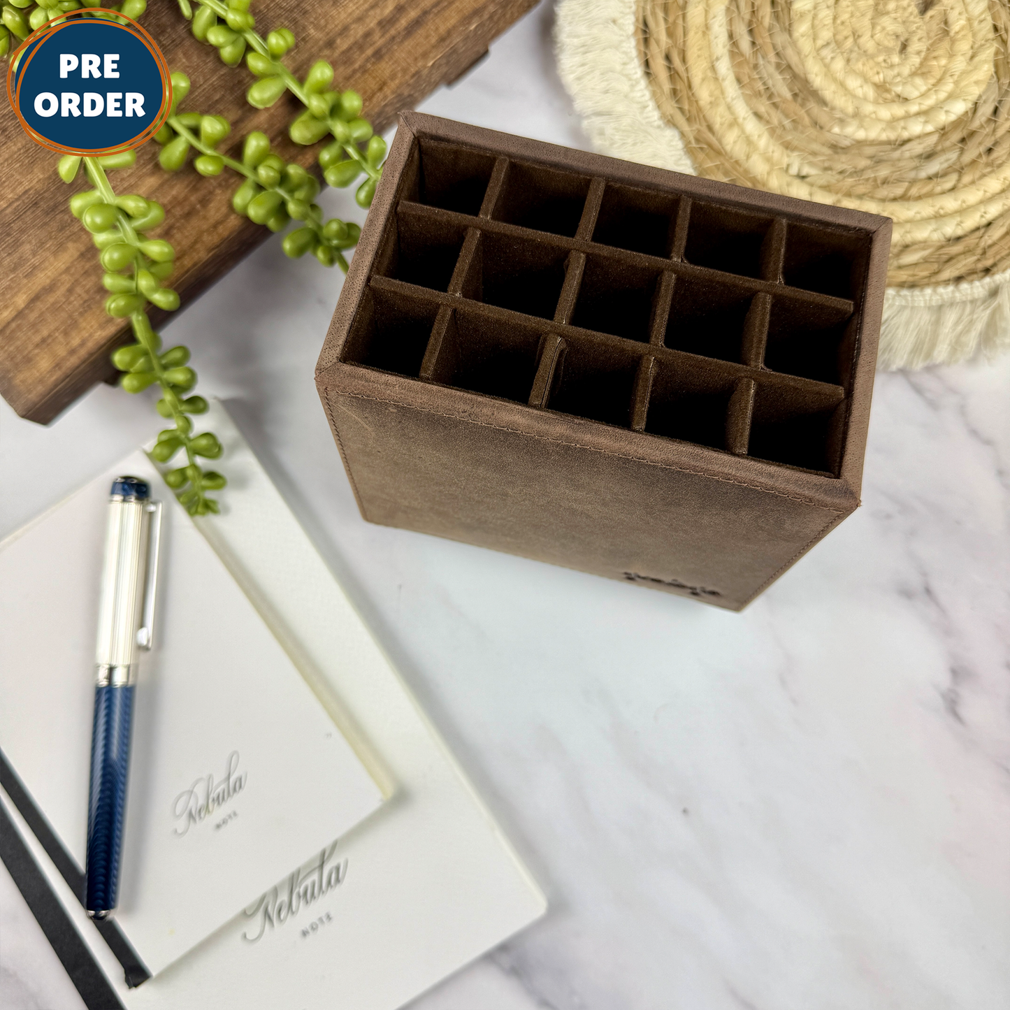 Girologio 15-Slot Leather Pen Suite - Bomber Brown