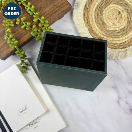 Girologio 15-Slot Leather Pen Suite - Pacific Green