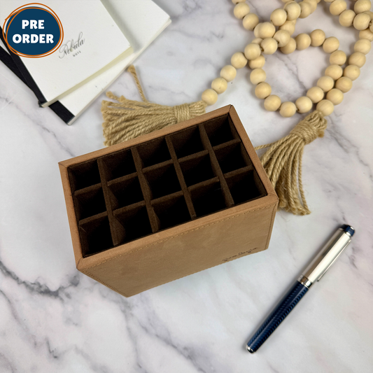 Girologio 15-Slot Leather Pen Suite - Saddle Tan