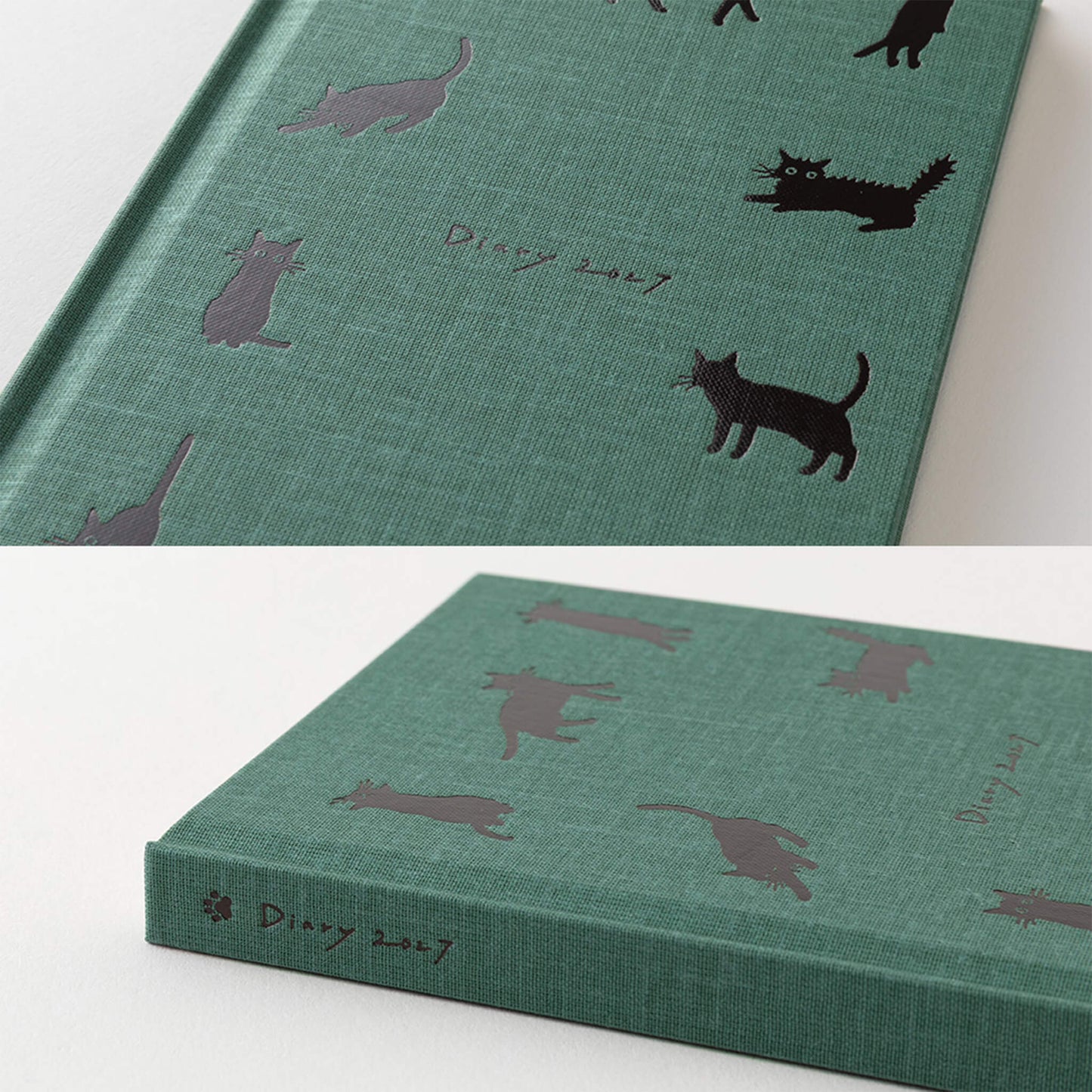 Midori 2027 B6 Book Style Diary - Cat Green