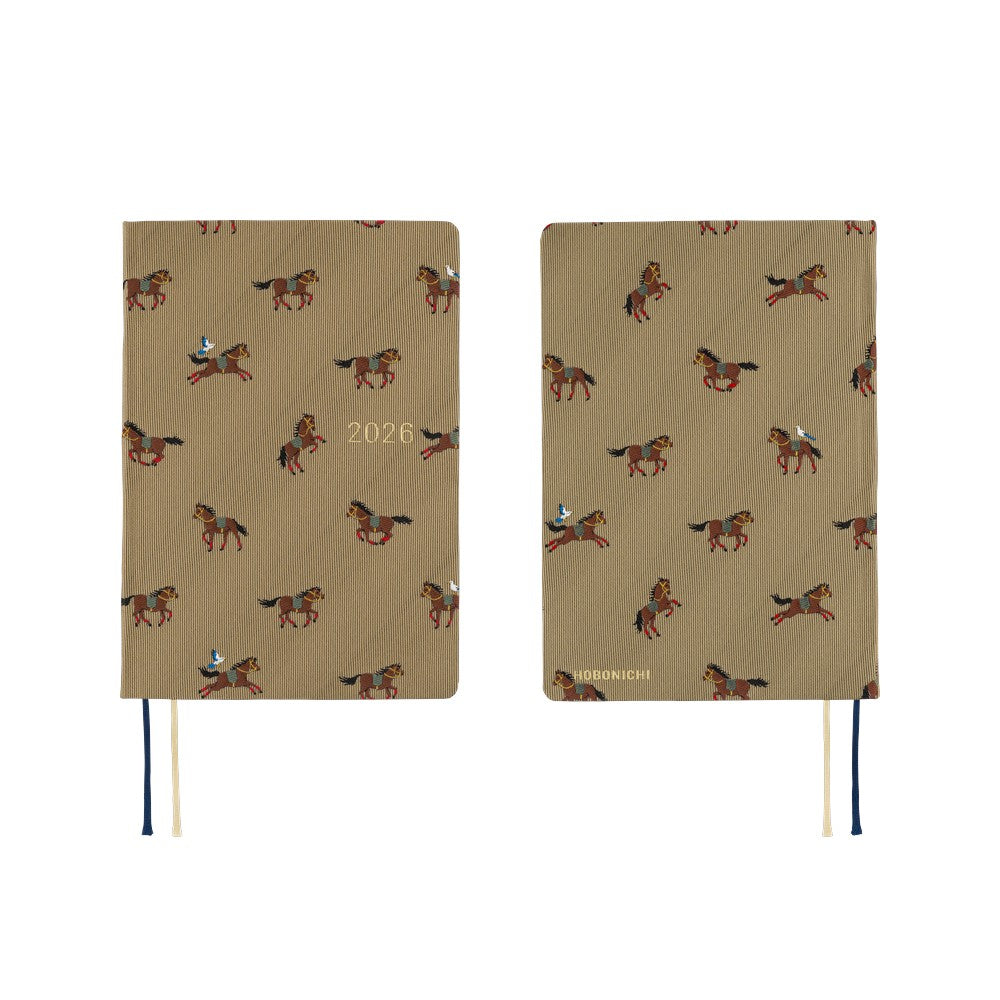 Hobonichi 2026 A6 Techo HON - Bow & Tie: Galloping Horses