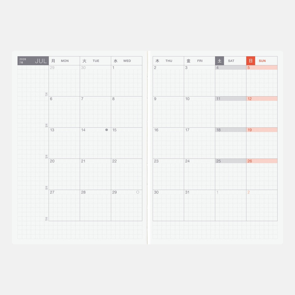 Hobonichi 2026 A6 Techo Original Book (English)