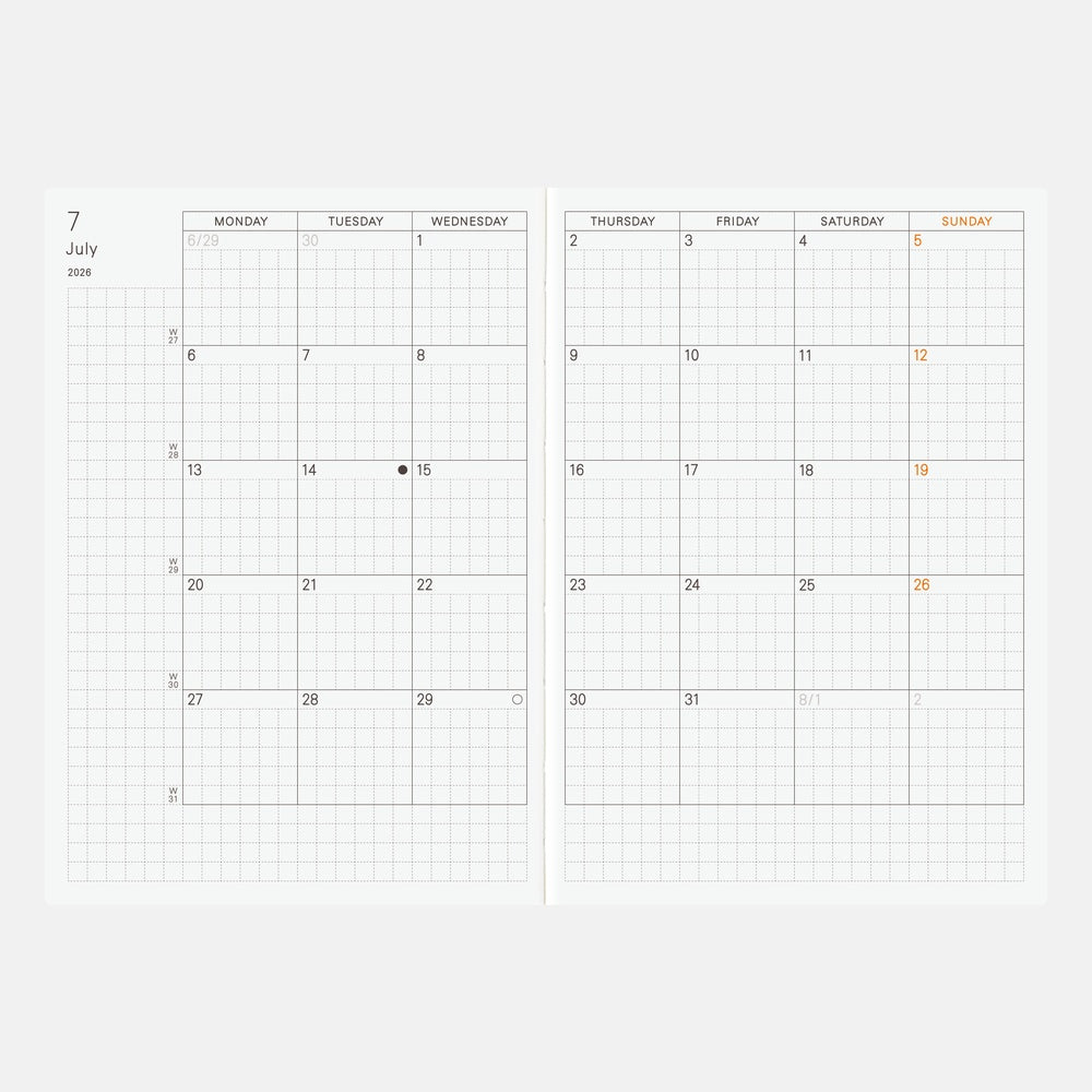 Hobonichi 2026 A6 Techo Planner Book (English)