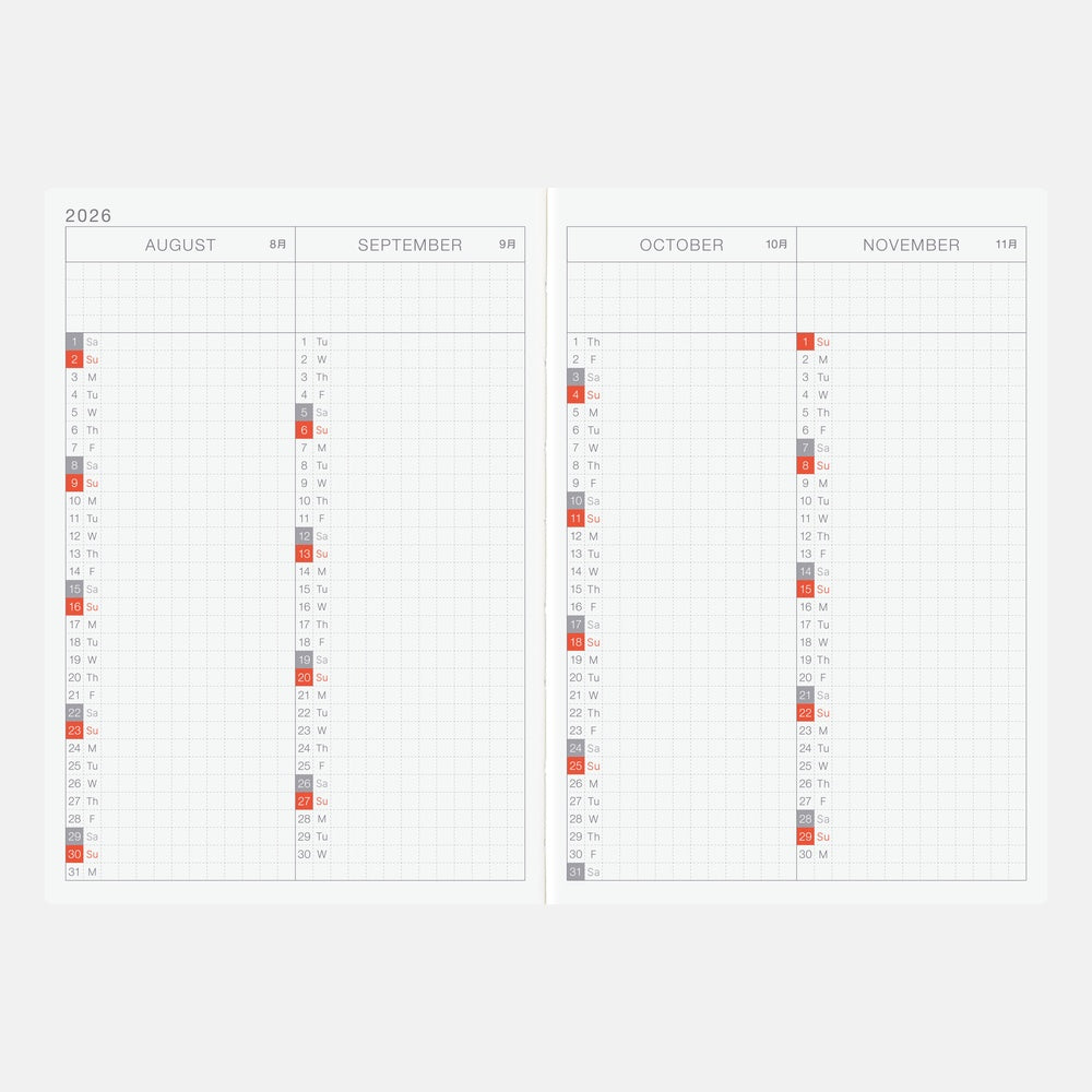 Hobonichi 2026 A6 Techo Original Book (English)