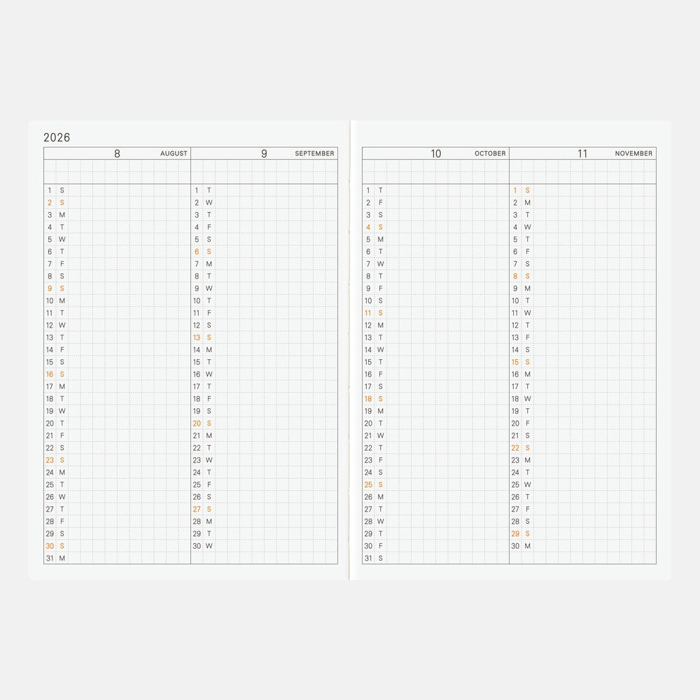 Hobonichi 2026 A6 Techo Planner Book (English)