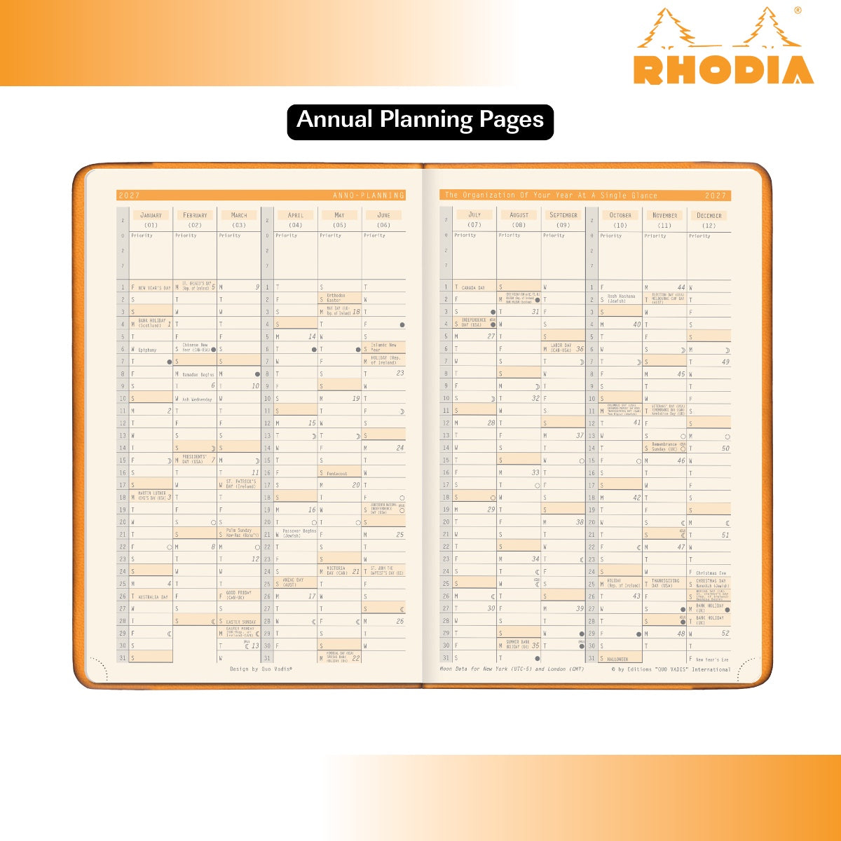 Rhodia 2027 A5 Weekly Planner - Burgundy