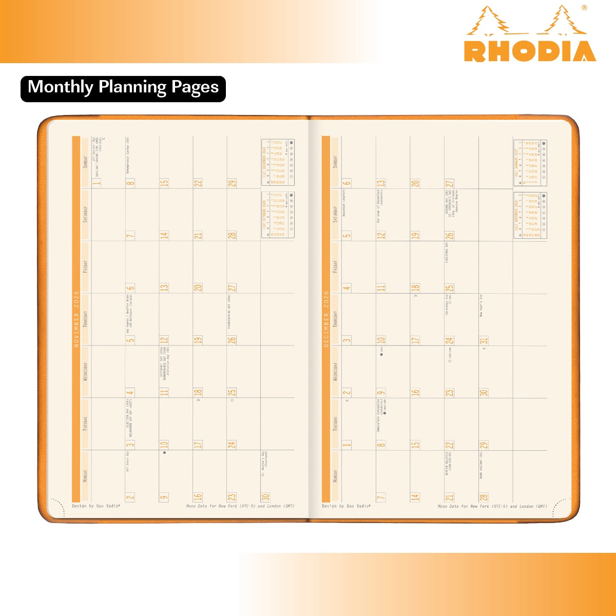 Rhodia 2027 A5 Weekly Planner - Burgundy