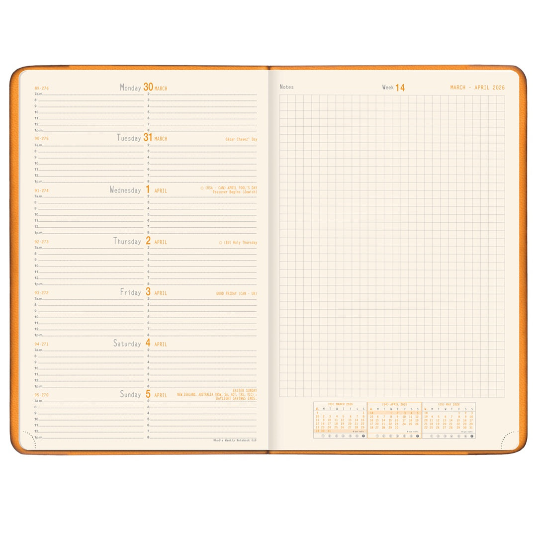 Rhodia 2027 A5 Weekly Planner - Burgundy