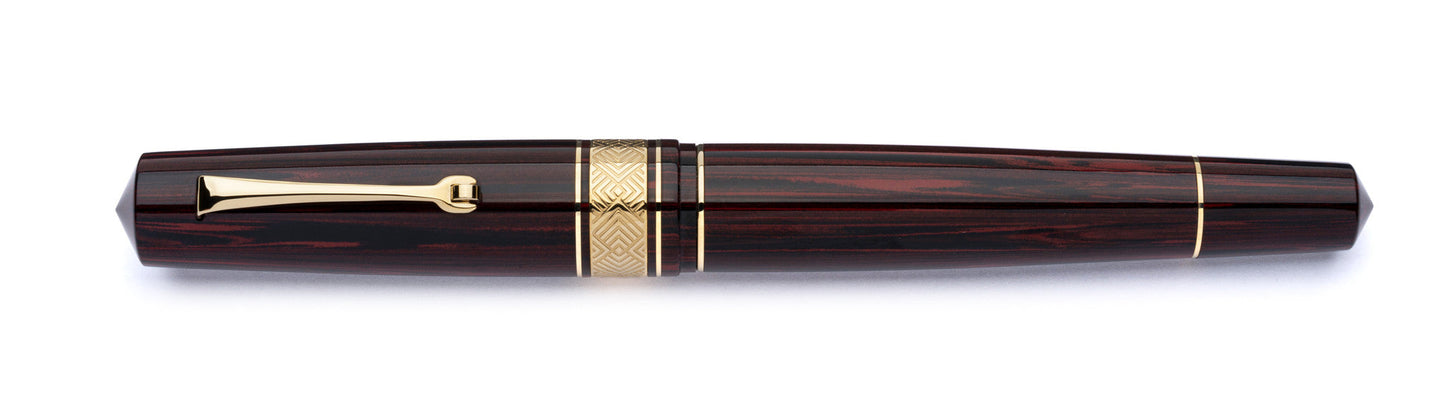 Leonardo Momento Zero Grande Masterpiece Ebonite Fountain Pen - Rosewood (14K Nib)
