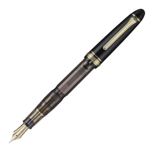 Sailor 1911 REALO 18K Fountain Pen GT - Clear Black with Gold Trim