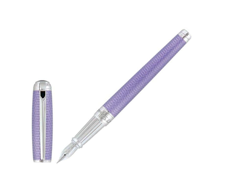 S.T. Dupont Line D Large Velvet Firehead Guilloche Fountain Pen - Lilac
