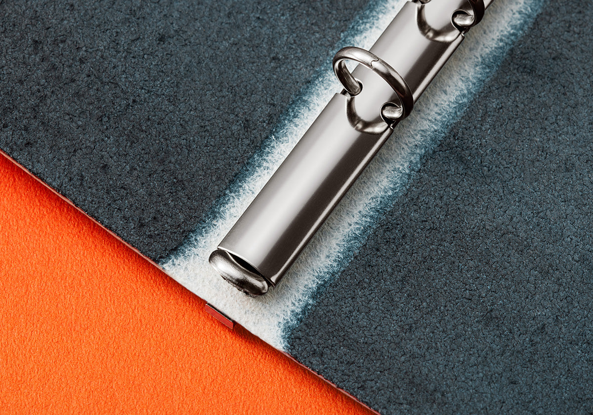 PLOTTER Mini Size Shiranami 6-Ring Leather Binder - Blue