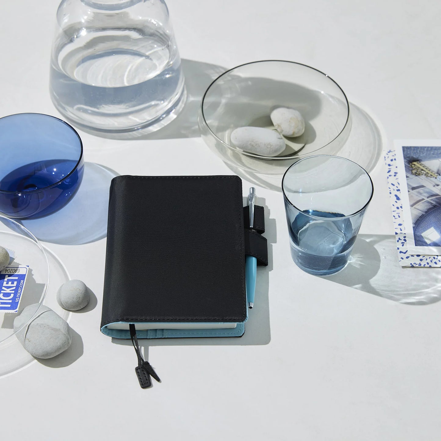 Hobonichi 2026 A6 Techo Book & Cover Set - Black x Clear Blue (English)