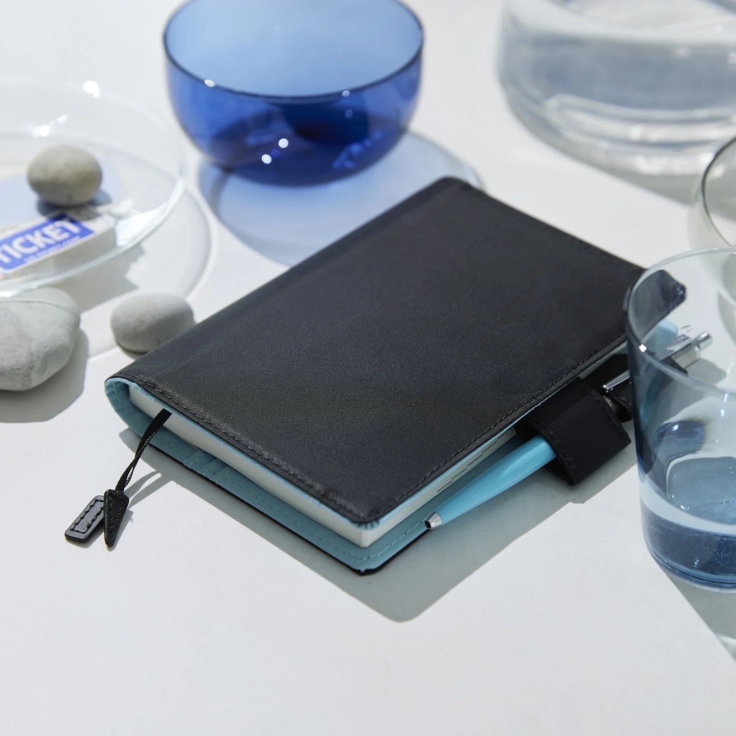 Hobonichi 2026 A6 Techo Book & Cover Set - Black x Clear Blue (English)