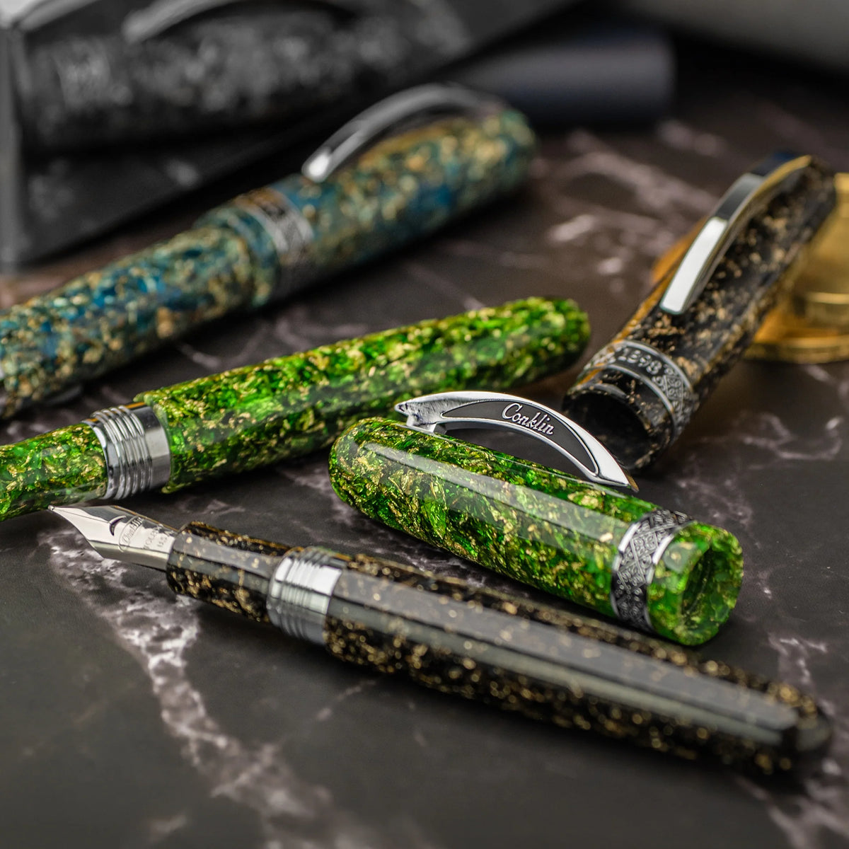 Conklin 1898 Solaris Collection Ballpoint - Blue with Chrome Trim (Limited Edition)