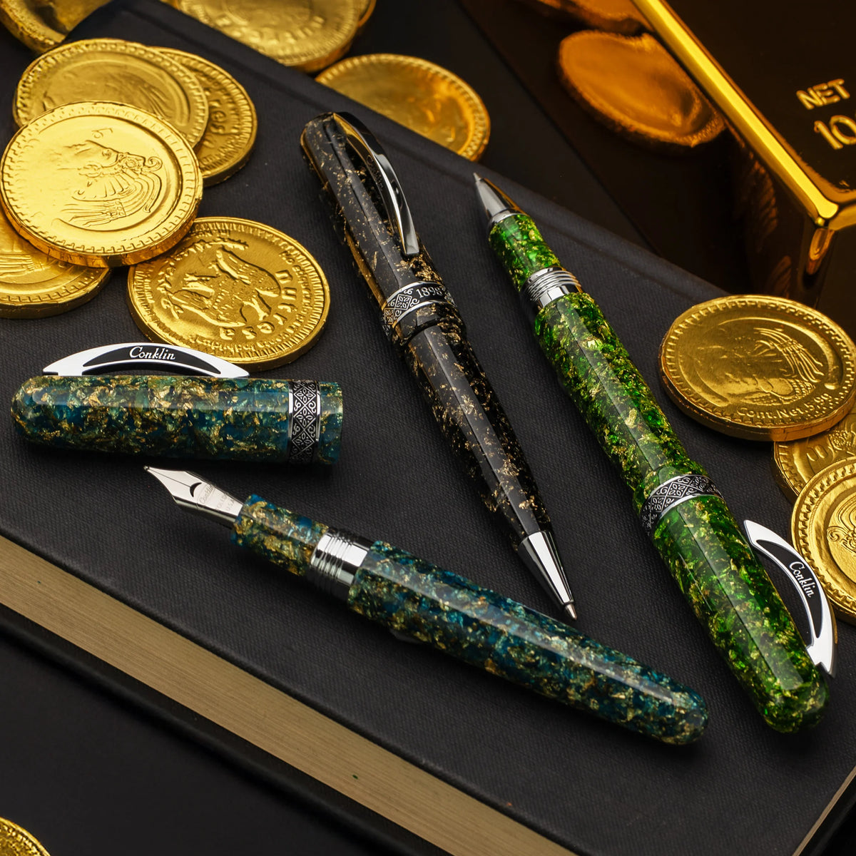 Conklin 1898 Solaris Collection Ballpoint - Blue with Chrome Trim (Limited Edition)