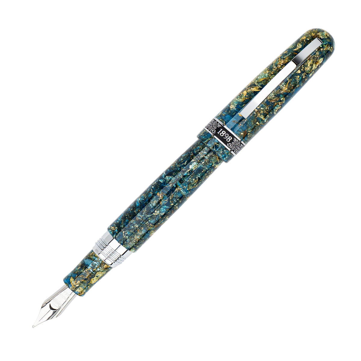 Conklin 1898 Solaris Collection Fountain Pen - Blue with Chrome Trim (Limited Edition)