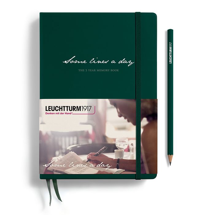 Leuchtturm1917 Some Lines a Day A5 Medium Hardcover Notebook - Forest Green