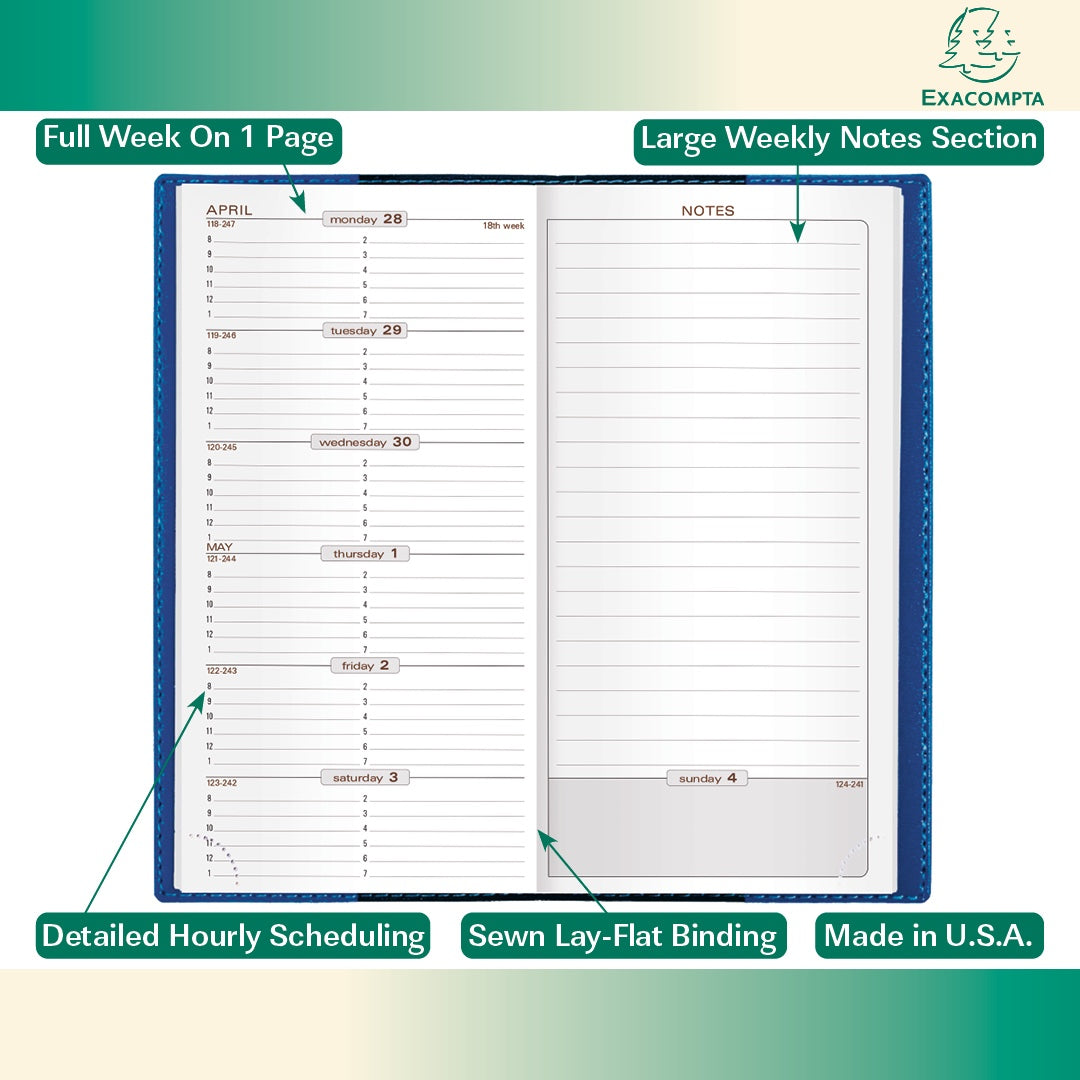 Quo Vadis 2026 Space 17 Weekly Pocket Planner - Texas Blue