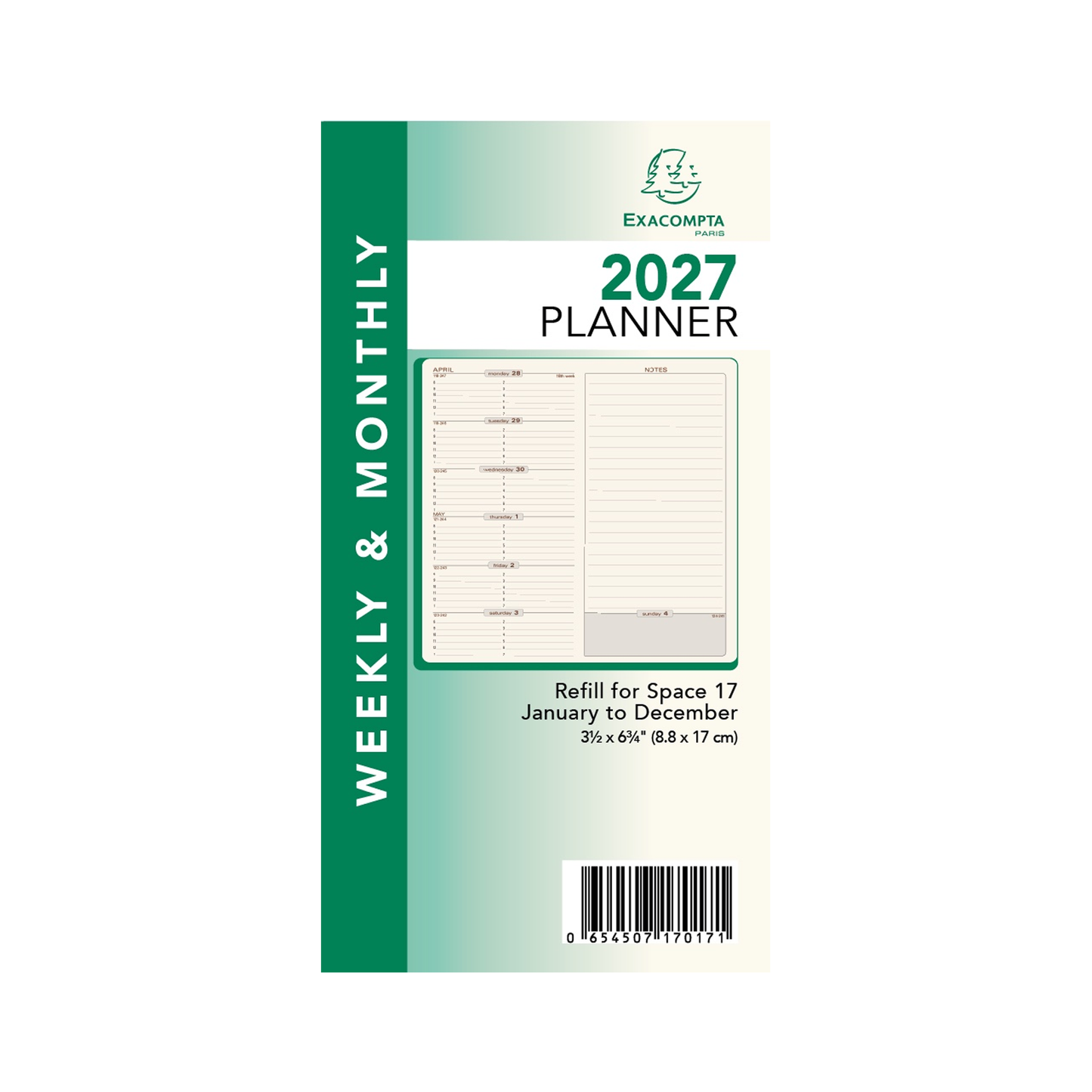 Quo Vadis 2027 Space 17 Planner Refill