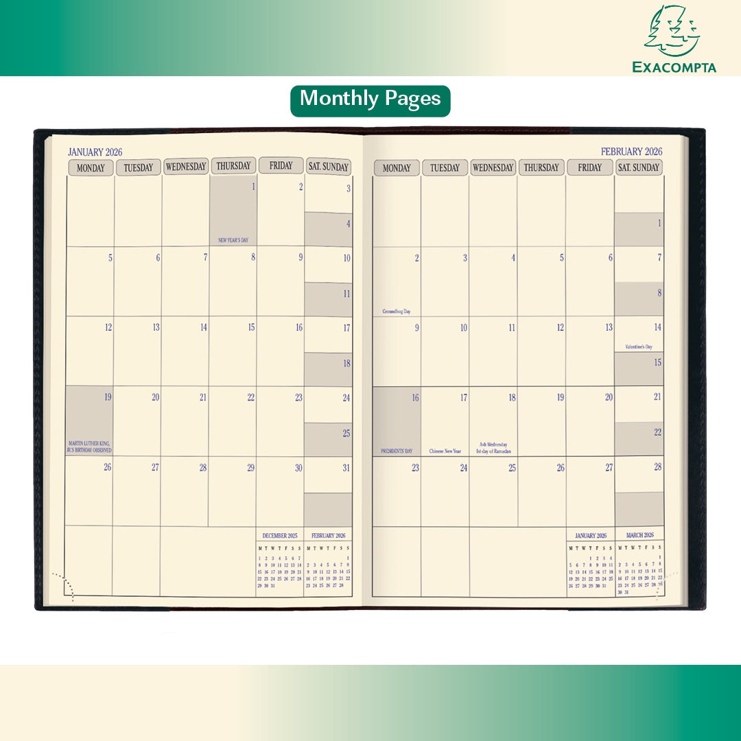 Quo Vadis 2026 Space 24 Weekly Planner with Notes - Texas Blue