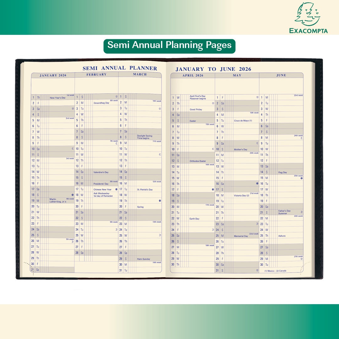 Quo Vadis 2026 Space 24 Weekly Planner with Notes - Texas Blue