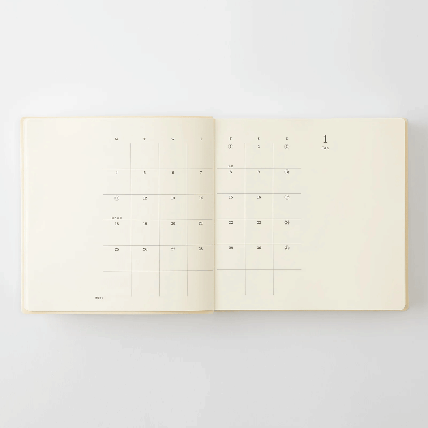 Midori 2027 MD Product Notebook Diary 1 Day 1 Page - A5 Square Size