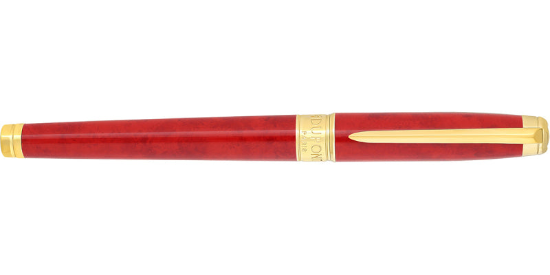 S.T. Dupont Line D Eternity Large Fountain Pen - Popote Rouge with Gold Trim