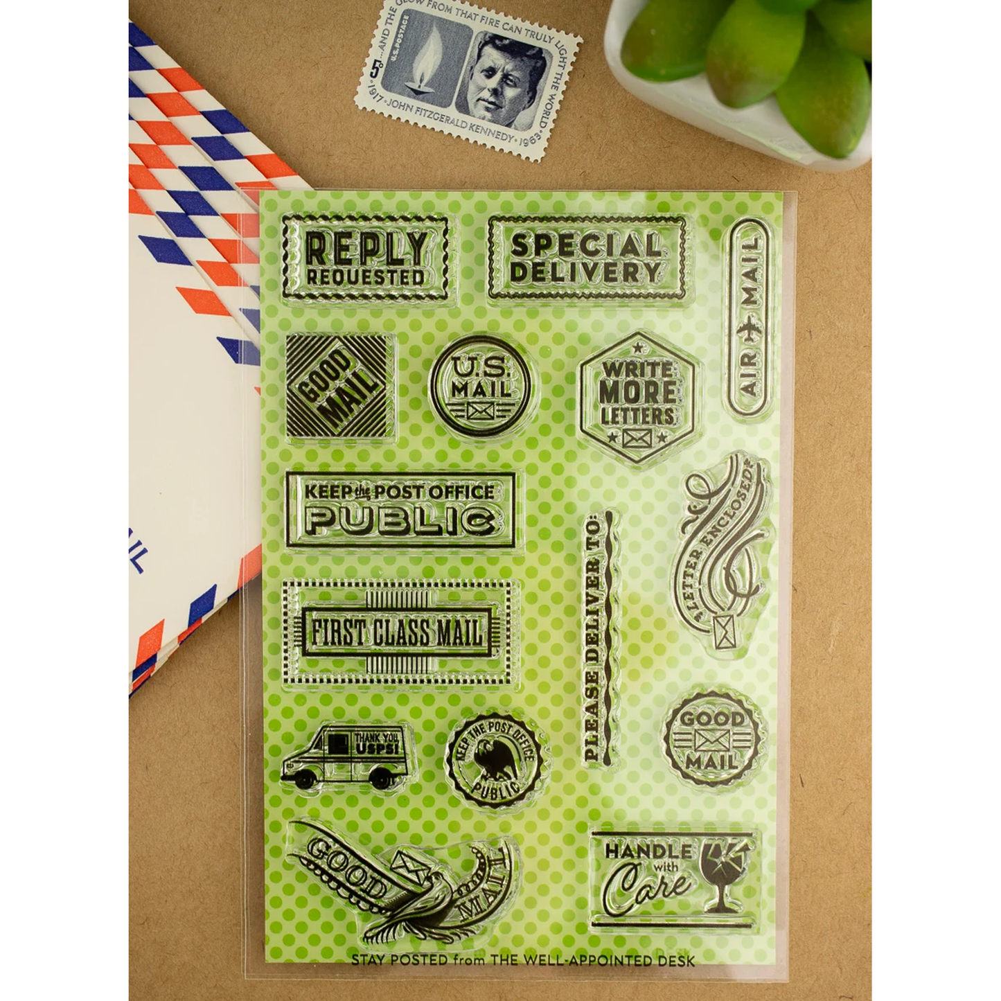 Well Appointed Desk Clear Stamp Set - Stay Posted (15 Stamp Designs)