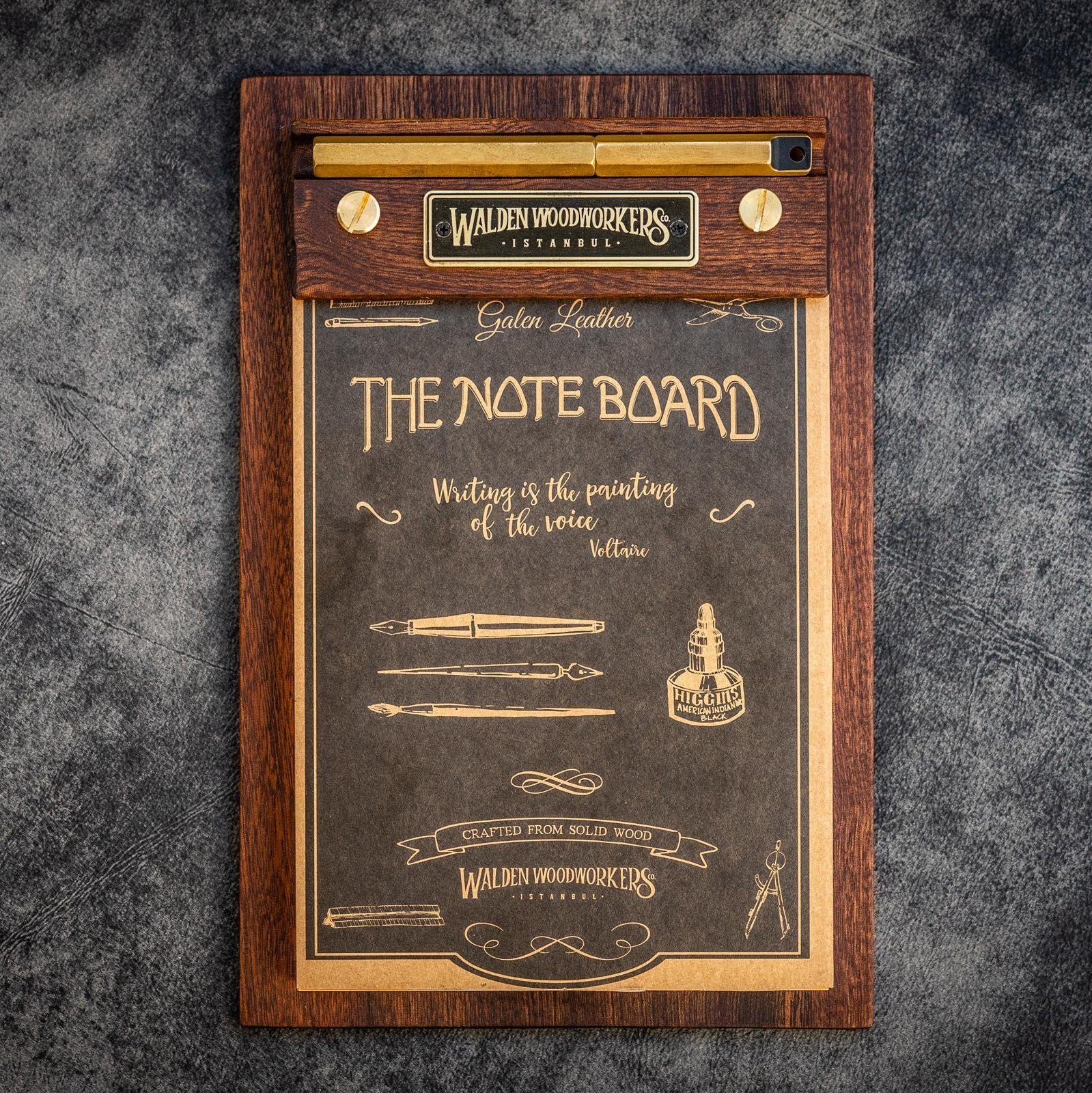 Galen Leather The Note Board Wooden Rhodia Notepad Holder - Mahogany ...