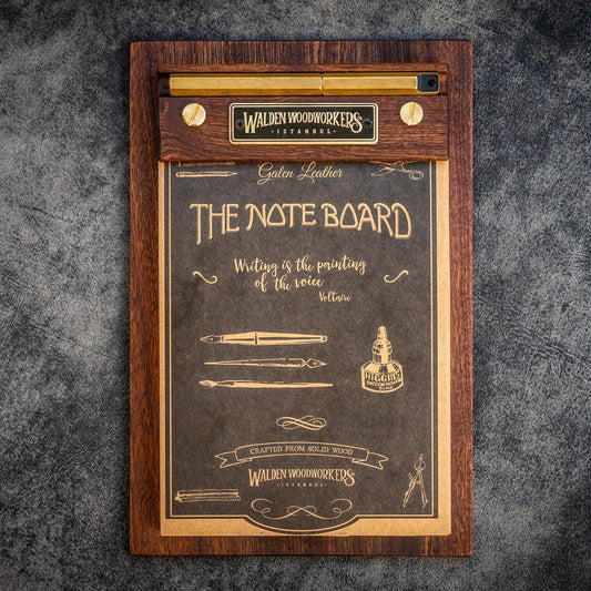 Galen Leather The Note Board Wooden Rhodia Notepad Holder - Mahogany