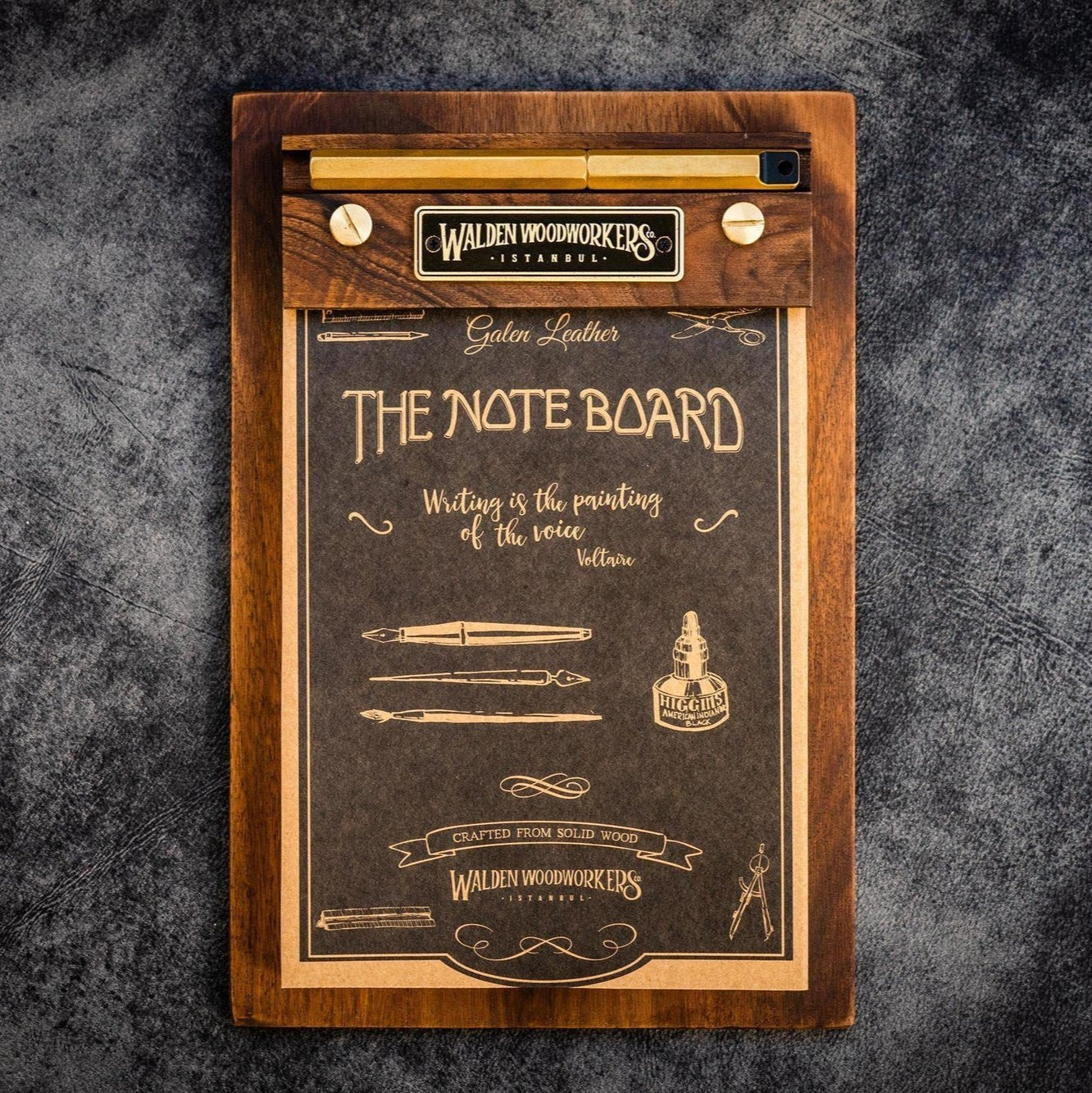 Notepad Instrument Galen Leather The Note Board Wooden Rhodia Notepad Holder - Walnut ...