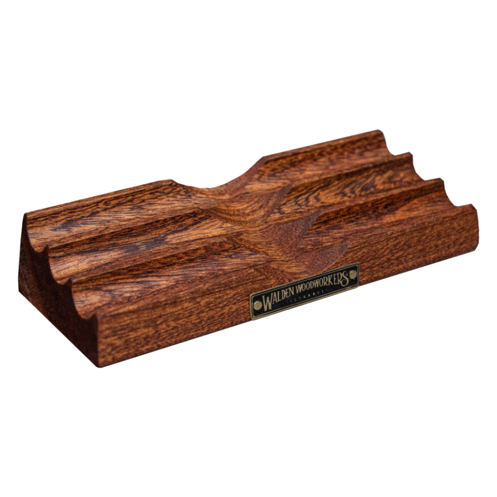 Galen Leather Wood Pen Bed Fountain Pen Stand - Mahogany