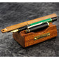 Galen Leather Wooden Pen Rest Pen and Brush Stand - Mahogany