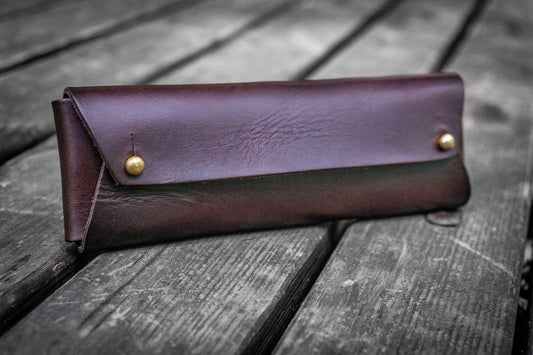 Galen Leather The Student Pencil Case - Dark Brown
