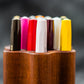 Galen Leather Wooden Tool/Comb Pen and Brush Stand Holder