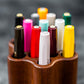 Galen Leather Wooden Tool/Comb Pen and Brush Stand Holder