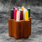 Galen Leather Wooden Tool/Comb Pen and Brush Stand Holder