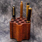 Galen Leather Wooden Tool/Comb Pen and Brush Stand Holder