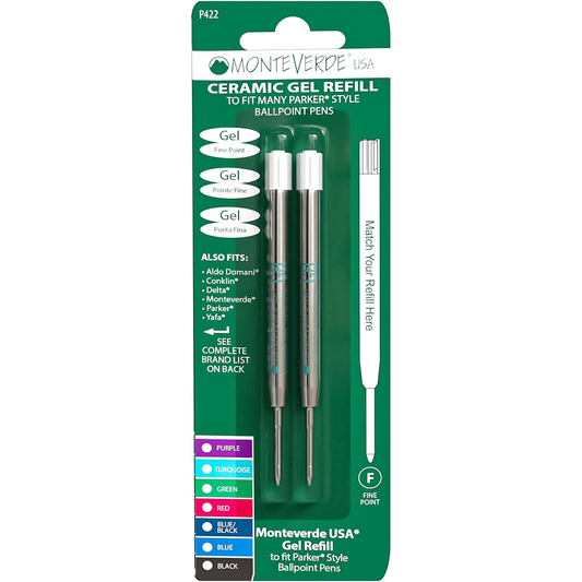 Parker Capless Gel Refill by Monteverde USA® - Turquoise Fine (2 ea)