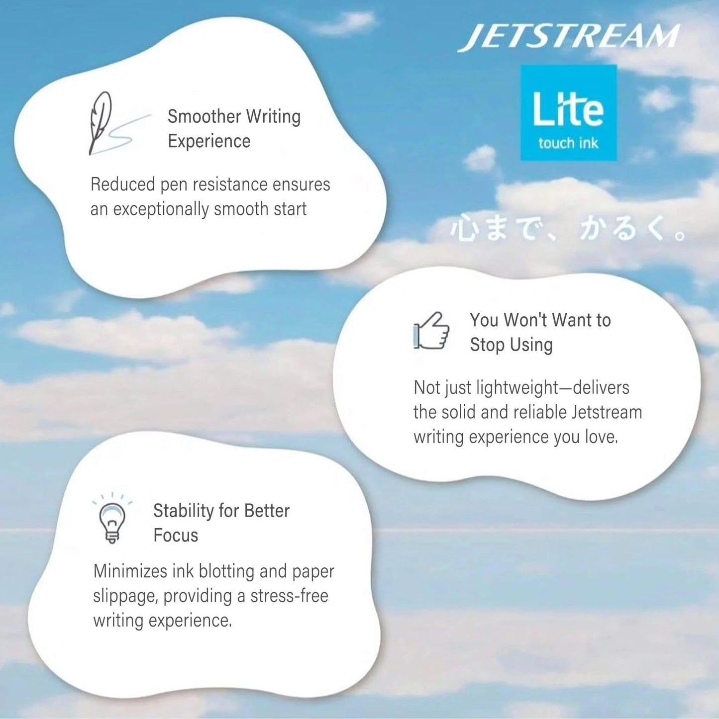 Uni-ball JETSTREAM Lite Touch Ink Ballpoint - Shell White (0.5mm)