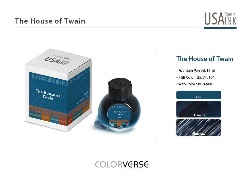 Colorverse The House of Twain (15ml) Bottled Ink (USA Special Series, Connecticut)
